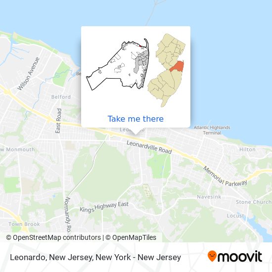 Leonardo, New Jersey map