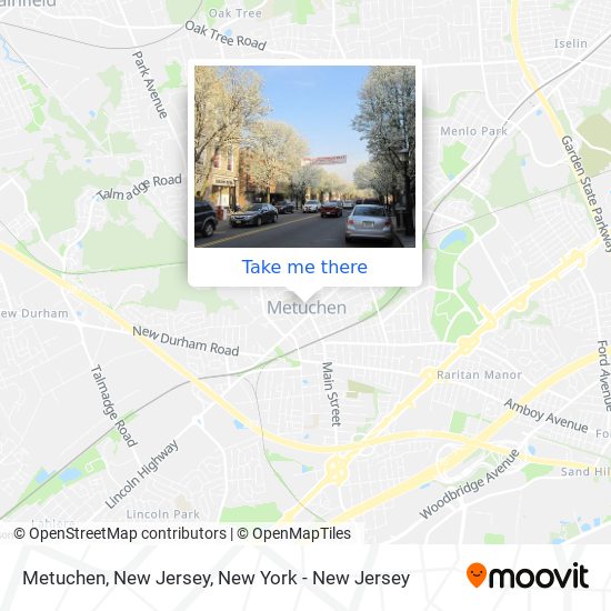 Mapa de Metuchen, New Jersey