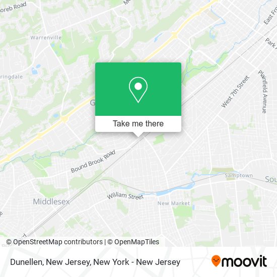 Dunellen, New Jersey map