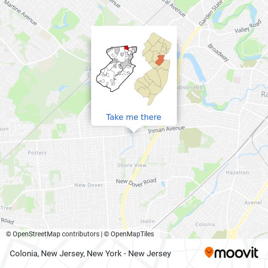 Mapa de Colonia, New Jersey
