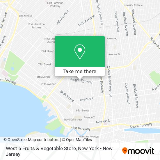 West 6 Fruits & Vegetable Store map