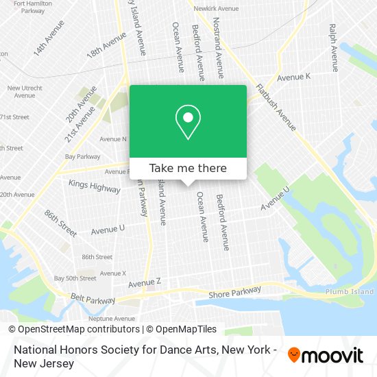 National Honors Society for Dance Arts map