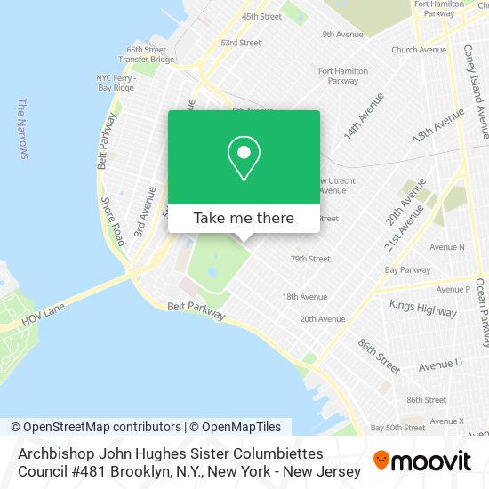 Mapa de Archbishop John Hughes Sister Columbiettes Council #481 Brooklyn, N.Y.