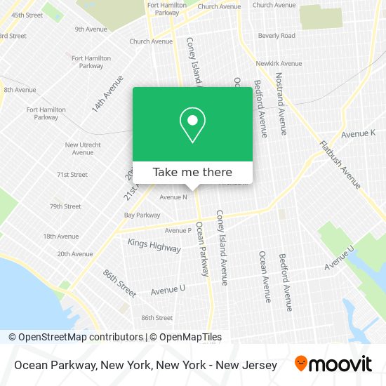 Mapa de Ocean Parkway, New York