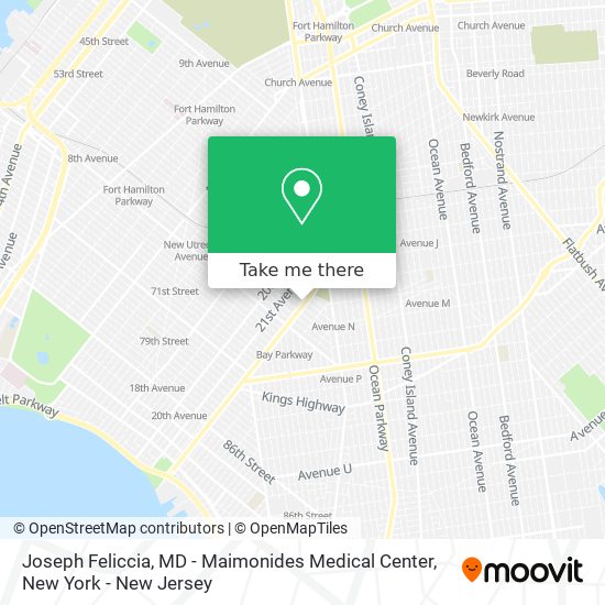 Joseph Feliccia, MD - Maimonides Medical Center map