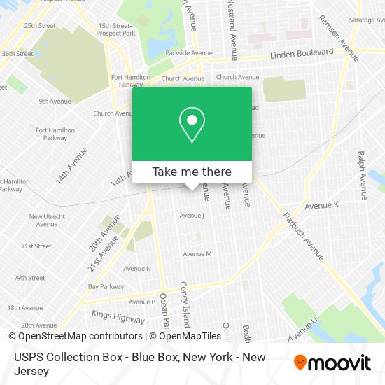 Mapa de USPS Collection Box - Blue Box