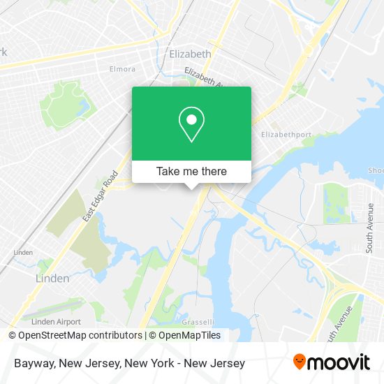 Mapa de Bayway, New Jersey