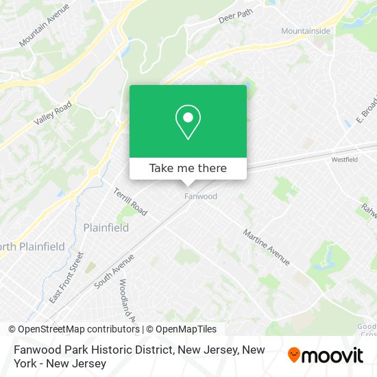 Fanwood Park Historic District, New Jersey map