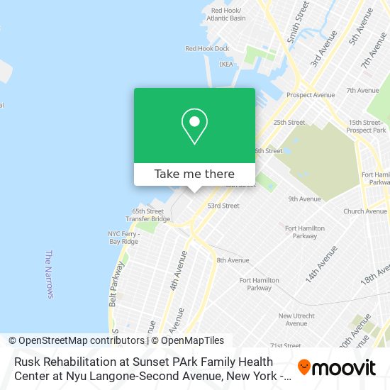 Mapa de Rusk Rehabilitation at Sunset PArk Family Health Center at Nyu Langone-Second Avenue