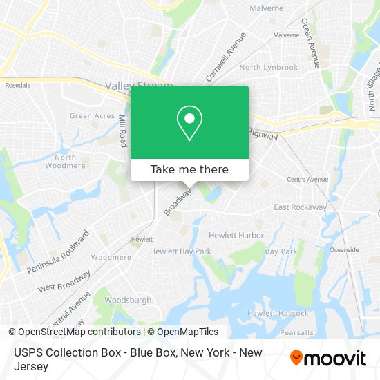 Mapa de USPS Collection Box - Blue Box