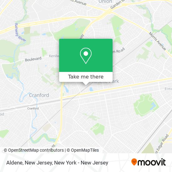 Aldene, New Jersey map