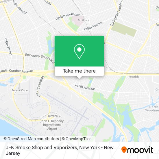 JFK Smoke Shop and Vaporizers map