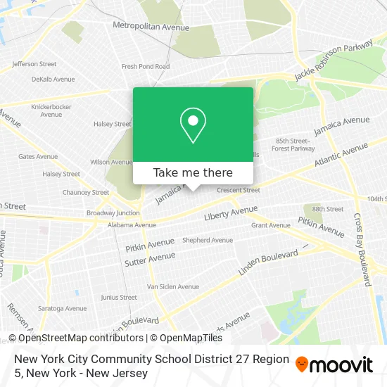 New York City Community School District 27 Region 5 map