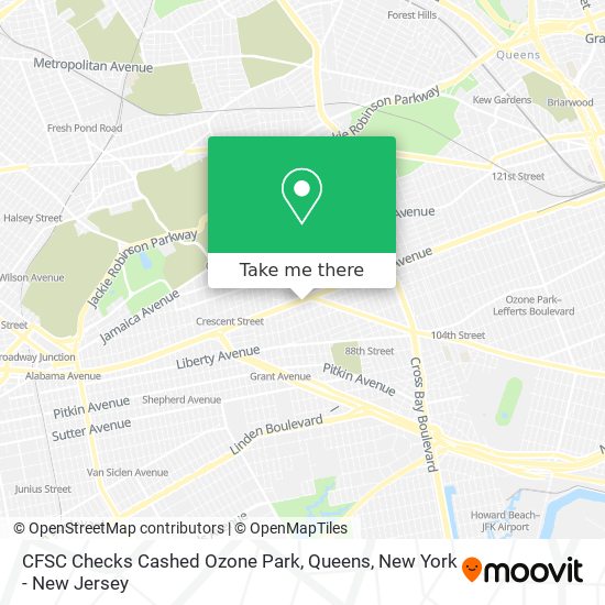 ¿Cómo llegar a CFSC Checks Cashed Ozone Park, Queens en Autobús, Metro