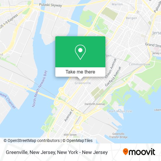 Mapa de Greenville, New Jersey