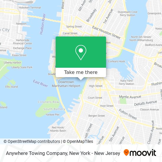 Anywhere Towing Company map