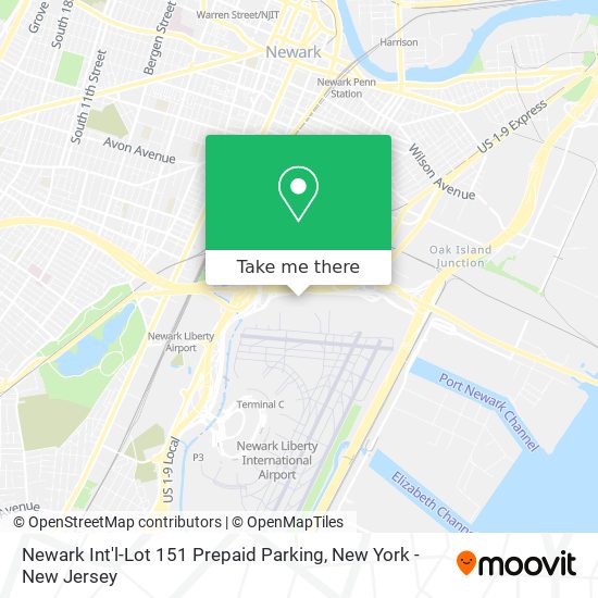 Mapa de Newark Int'l-Lot 151 Prepaid Parking