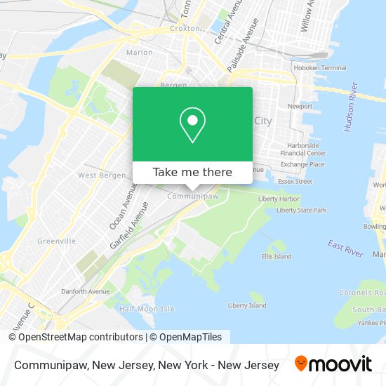 Communipaw, New Jersey map