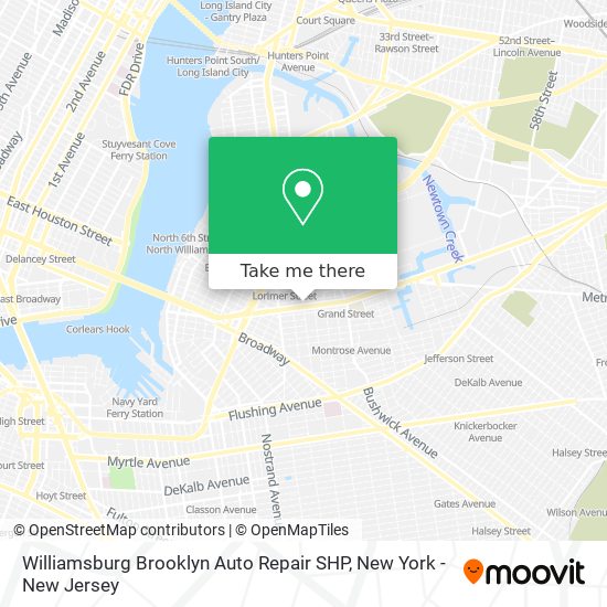 Williamsburg Brooklyn Auto Repair SHP map