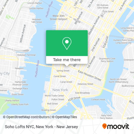 Mapa de Soho Lofts NYC