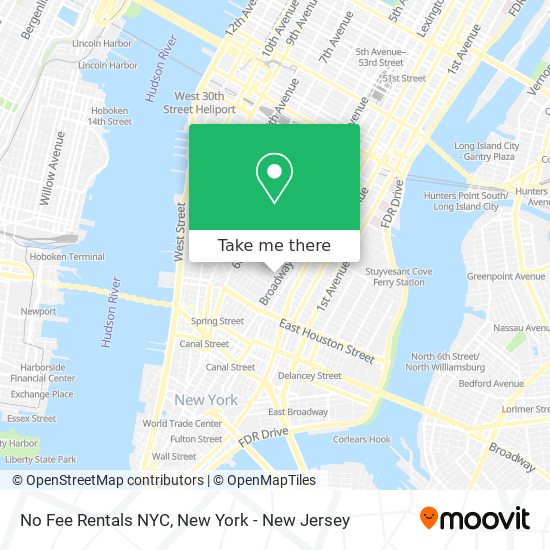 Mapa de No Fee Rentals NYC