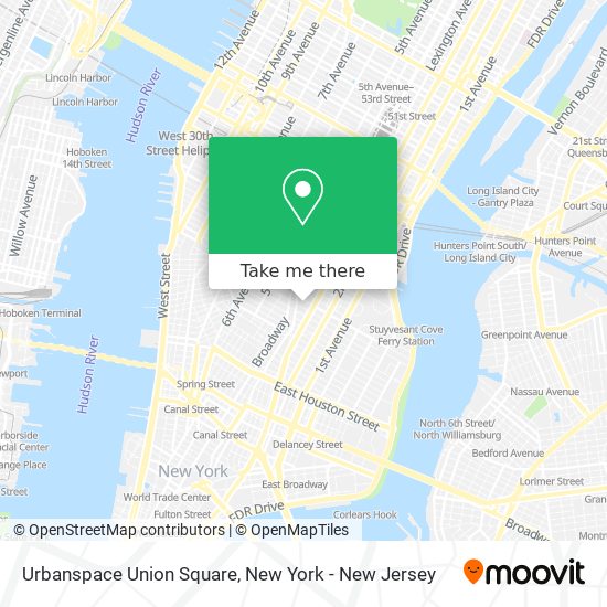 Mapa de Urbanspace Union Square