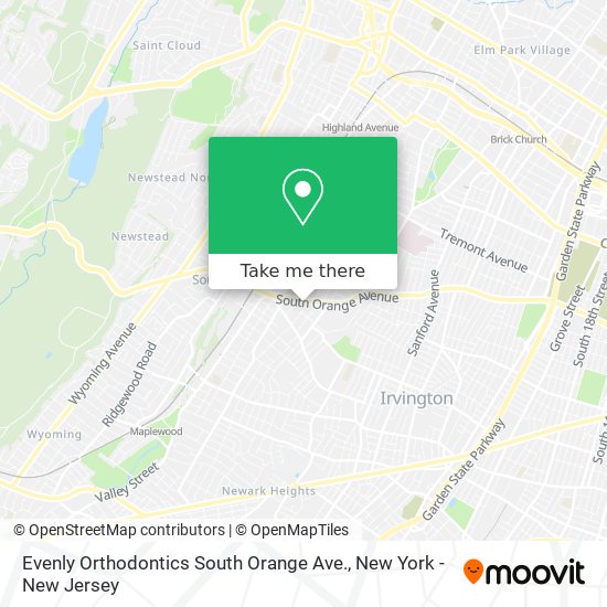 Mapa de Evenly Orthodontics South Orange Ave.