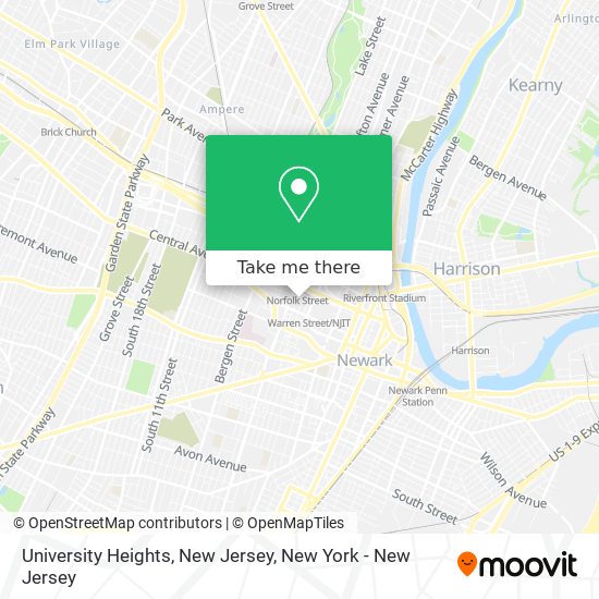University Heights, New Jersey map