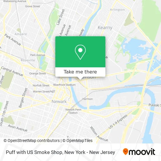 Mapa de Puff with US Smoke Shop