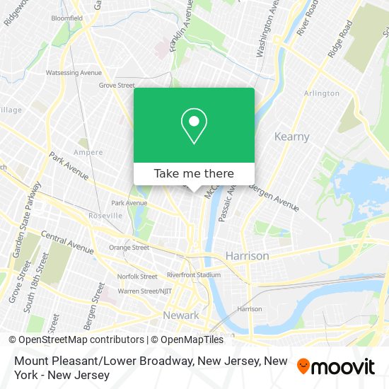 Mapa de Mount Pleasant / Lower Broadway, New Jersey