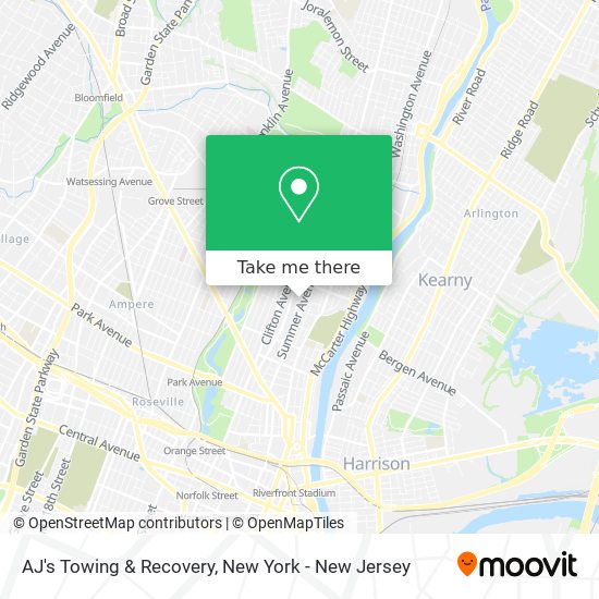 AJ's Towing & Recovery map