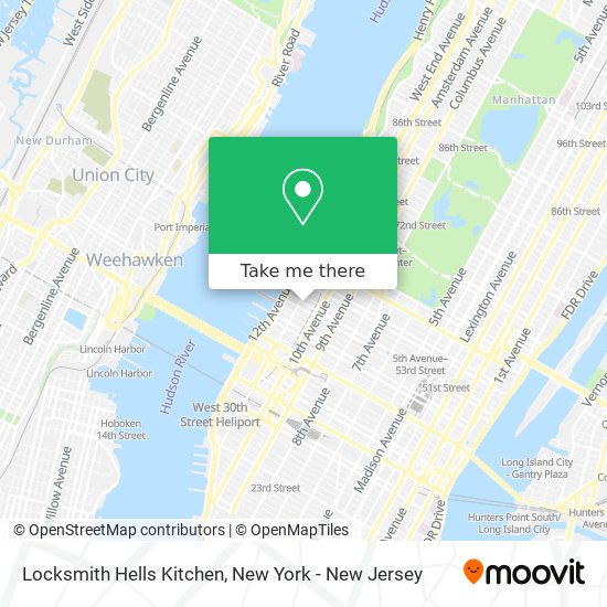 Locksmith Hells Kitchen map