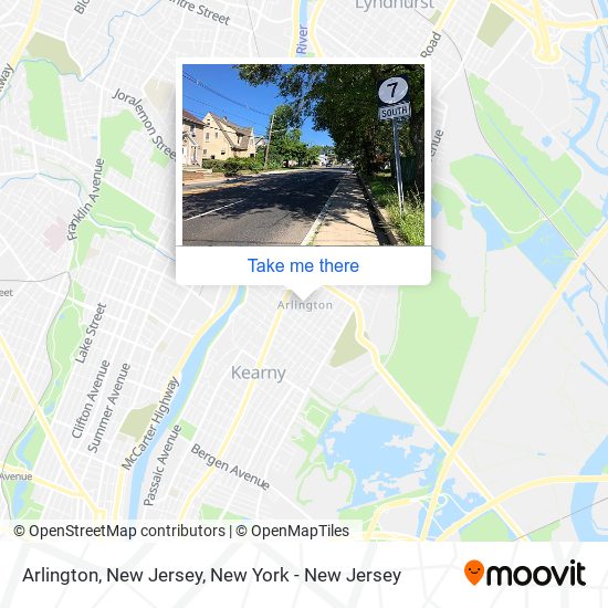 Mapa de Arlington, New Jersey