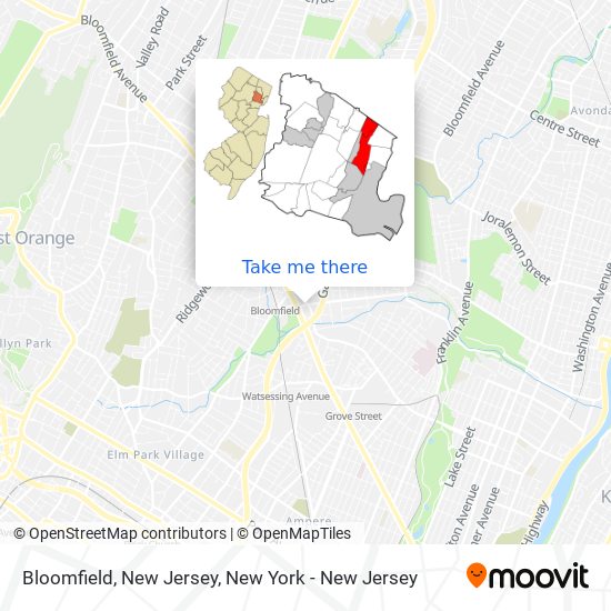 Mapa de Bloomfield, New Jersey