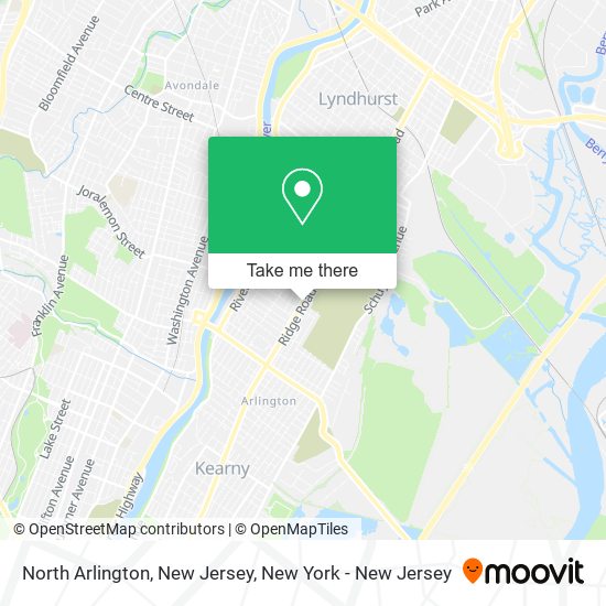 North Arlington, New Jersey map