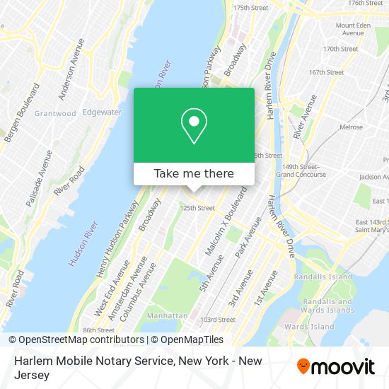 Mapa de Harlem Mobile Notary Service