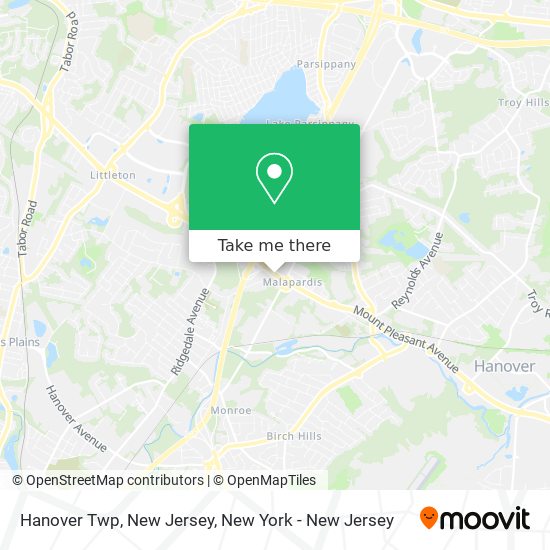 Mapa de Hanover Twp, New Jersey