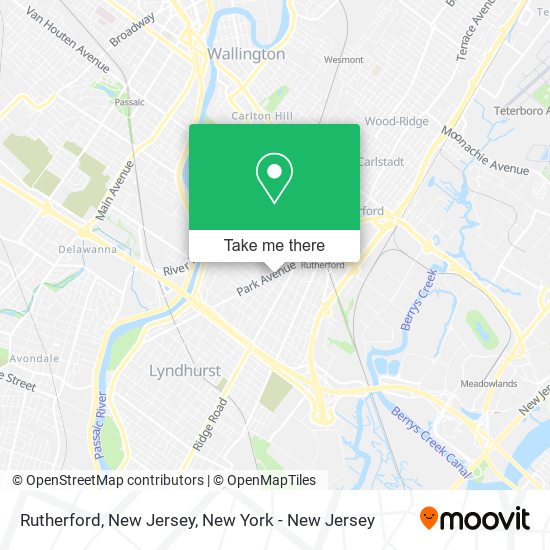 Mapa de Rutherford, New Jersey