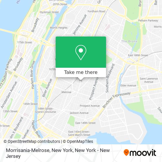 Morrisania-Melrose, New York map