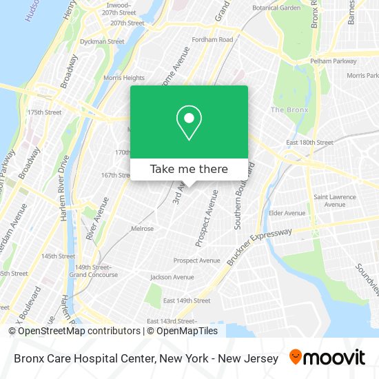 Mapa de Bronx Care Hospital Center
