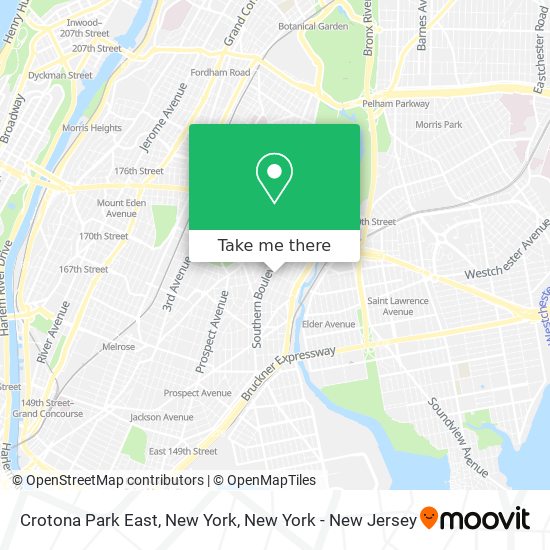 Crotona Park East, New York map