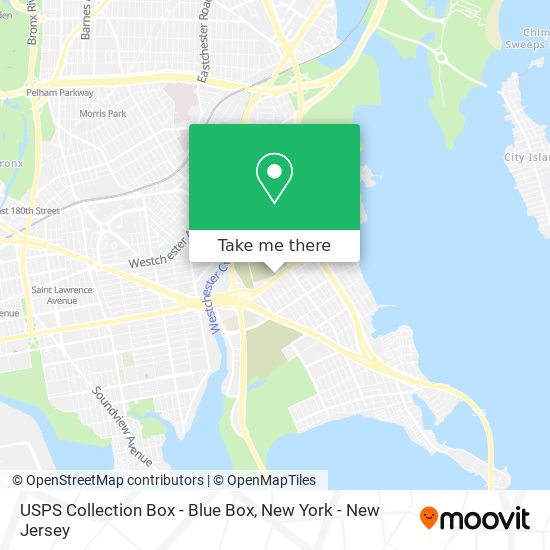 Mapa de USPS Collection Box - Blue Box