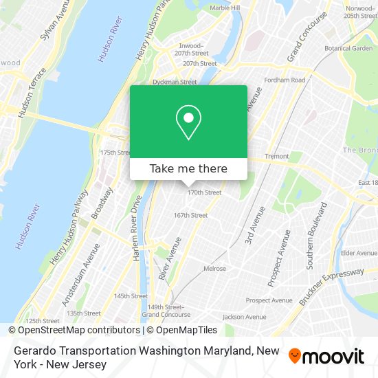 Gerardo Transportation Washington Maryland map