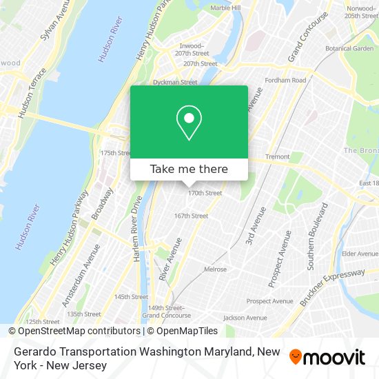 Mapa de Gerardo Transportation Washington Maryland