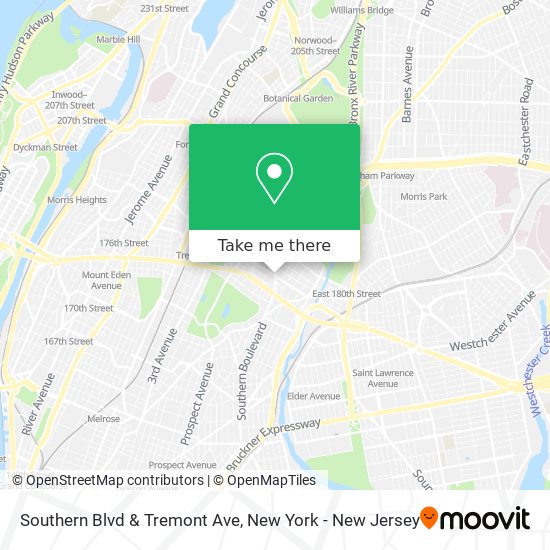 Southern Blvd & Tremont Ave map