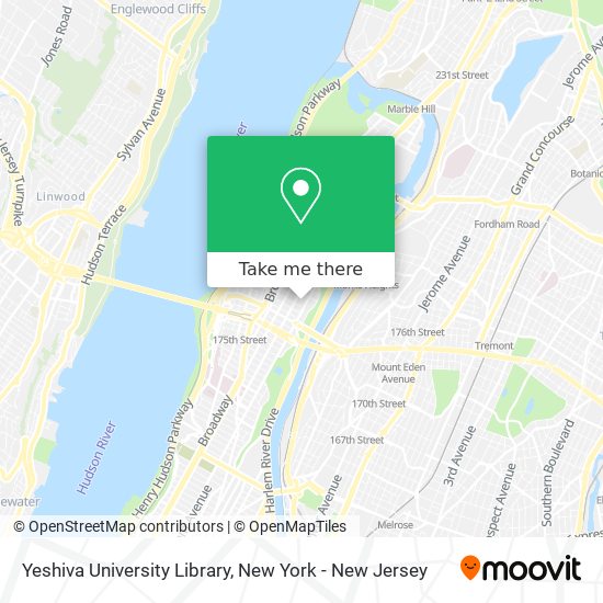 Mapa de Yeshiva University Library