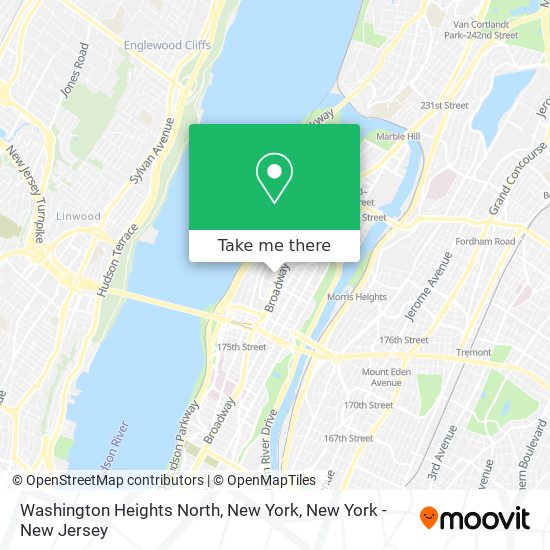 Washington Heights North, New York map