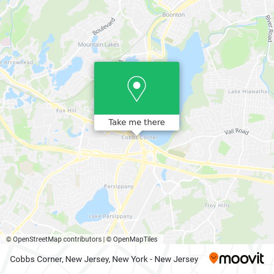 Mapa de Cobbs Corner, New Jersey