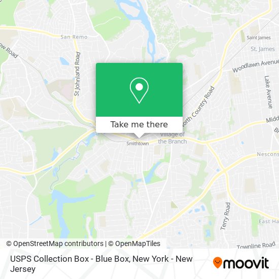 USPS Collection Box - Blue Box map