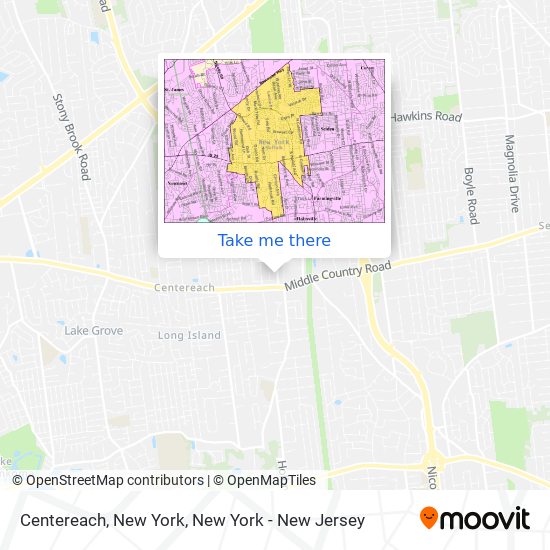 Centereach, New York map